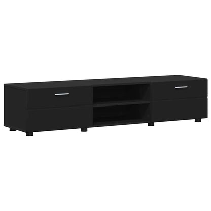 vidaXL TV Cabinet Set with Drawer FLORIN 3 pcs Black Engineered Wood