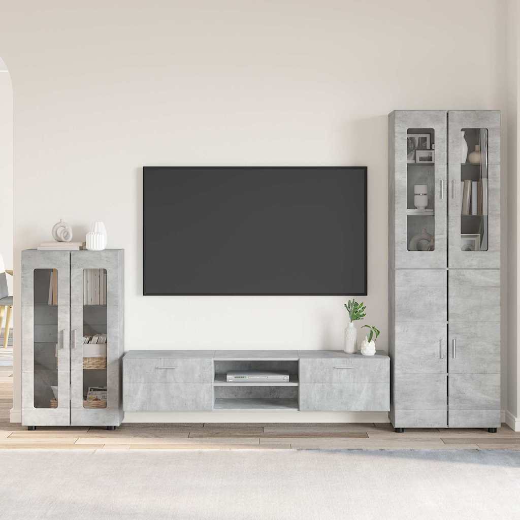 vidaXL TV Cabinet Set FLORIN 3 pcs Concrete Grey Engineered Wood