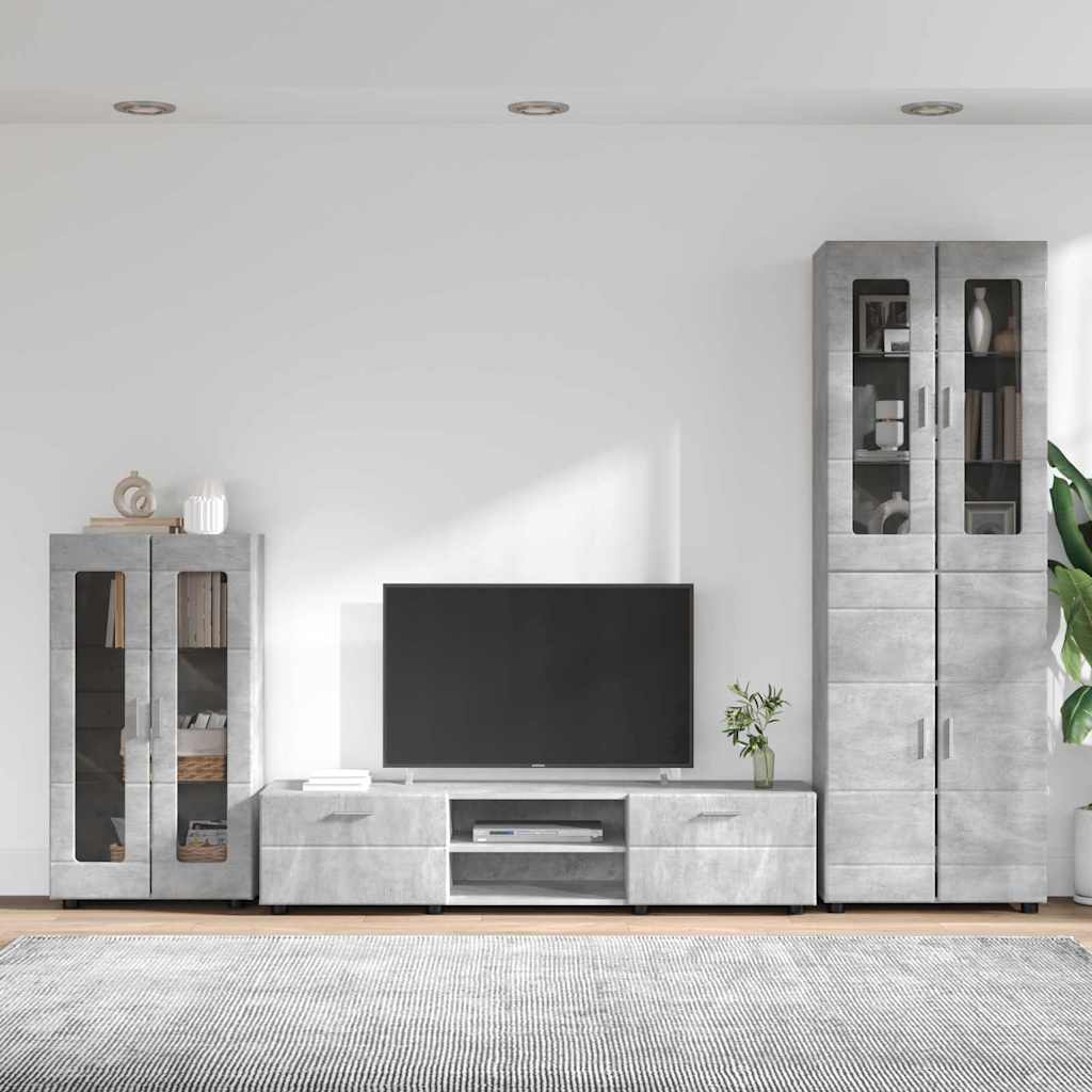 vidaXL TV Cabinet Set FLORIN 3 pcs Concrete Grey Engineered Wood
