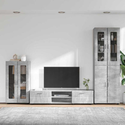 vidaXL TV Cabinet Set FLORIN 3 pcs Concrete Grey Engineered Wood