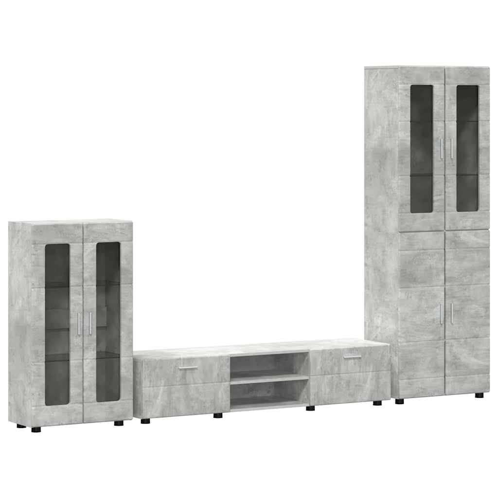 vidaXL TV Cabinet Set FLORIN 3 pcs Concrete Grey Engineered Wood