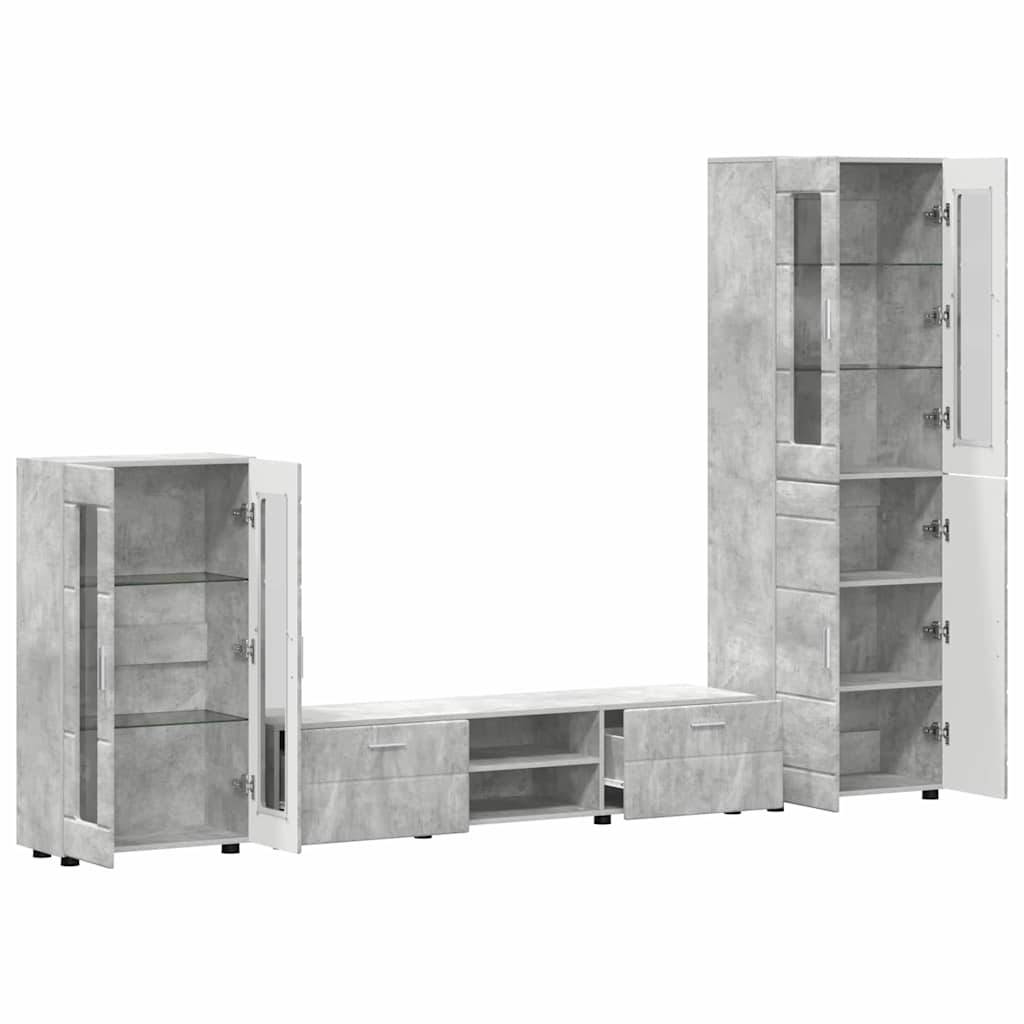 vidaXL TV Cabinet Set FLORIN 3 pcs Concrete Grey Engineered Wood
