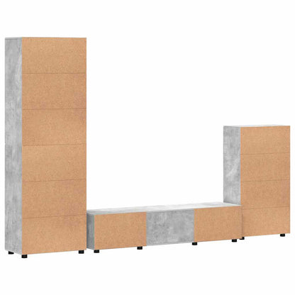 vidaXL TV Cabinet Set FLORIN 3 pcs Concrete Grey Engineered Wood
