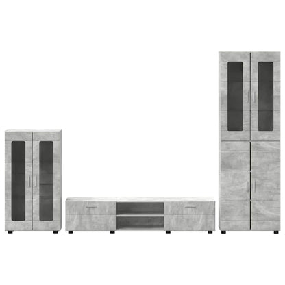 vidaXL TV Cabinet Set FLORIN 3 pcs Concrete Grey Engineered Wood