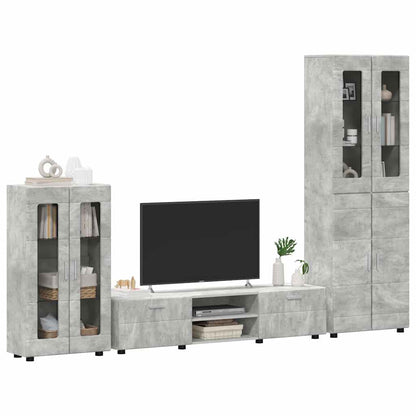 vidaXL TV Cabinet Set FLORIN 3 pcs Concrete Grey Engineered Wood