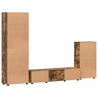 vidaXL TV Cabinet Set FLORIN 3 pcs Smoked Oak Engineered Wood