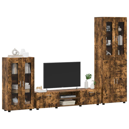 vidaXL TV Cabinet Set FLORIN 3 pcs Smoked Oak Engineered Wood