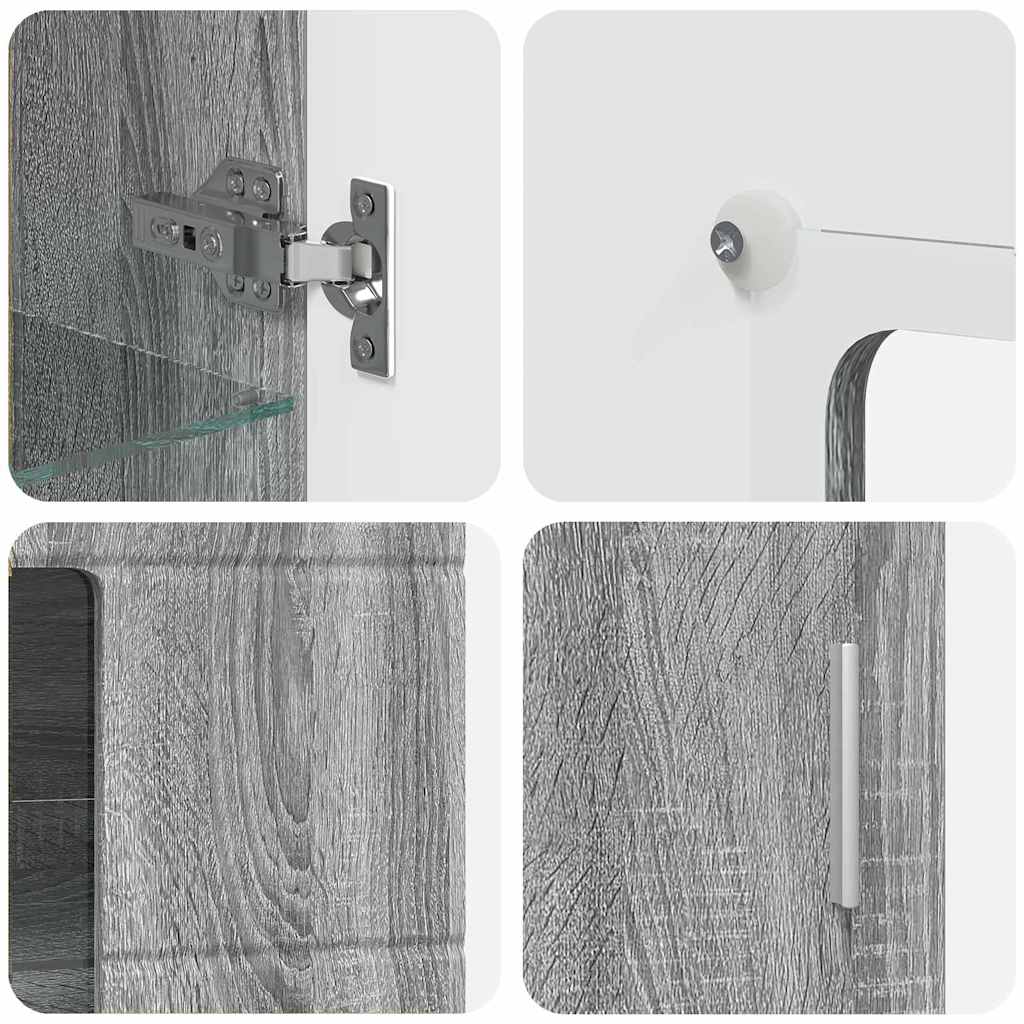 vidaXL TV Cabinet Set FLORIN 3 pcs Grey Sonoma Engineered Wood
