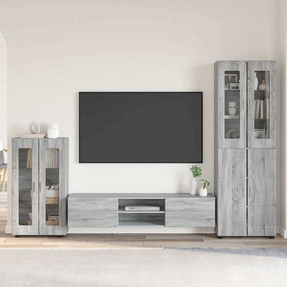 vidaXL TV Cabinet Set FLORIN 3 pcs Grey Sonoma Engineered Wood