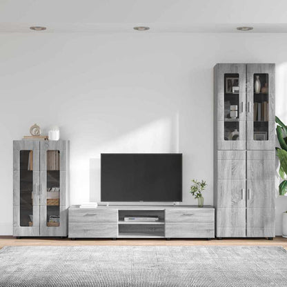 vidaXL TV Cabinet Set FLORIN 3 pcs Grey Sonoma Engineered Wood