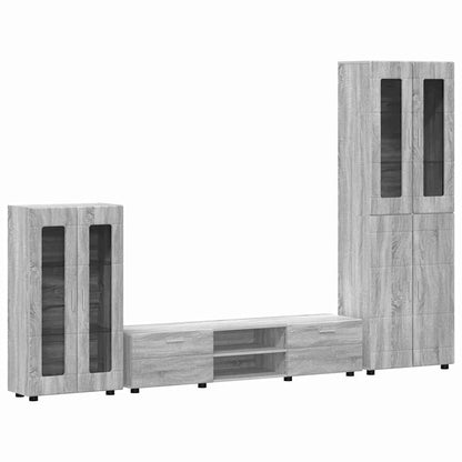 vidaXL TV Cabinet Set FLORIN 3 pcs Grey Sonoma Engineered Wood
