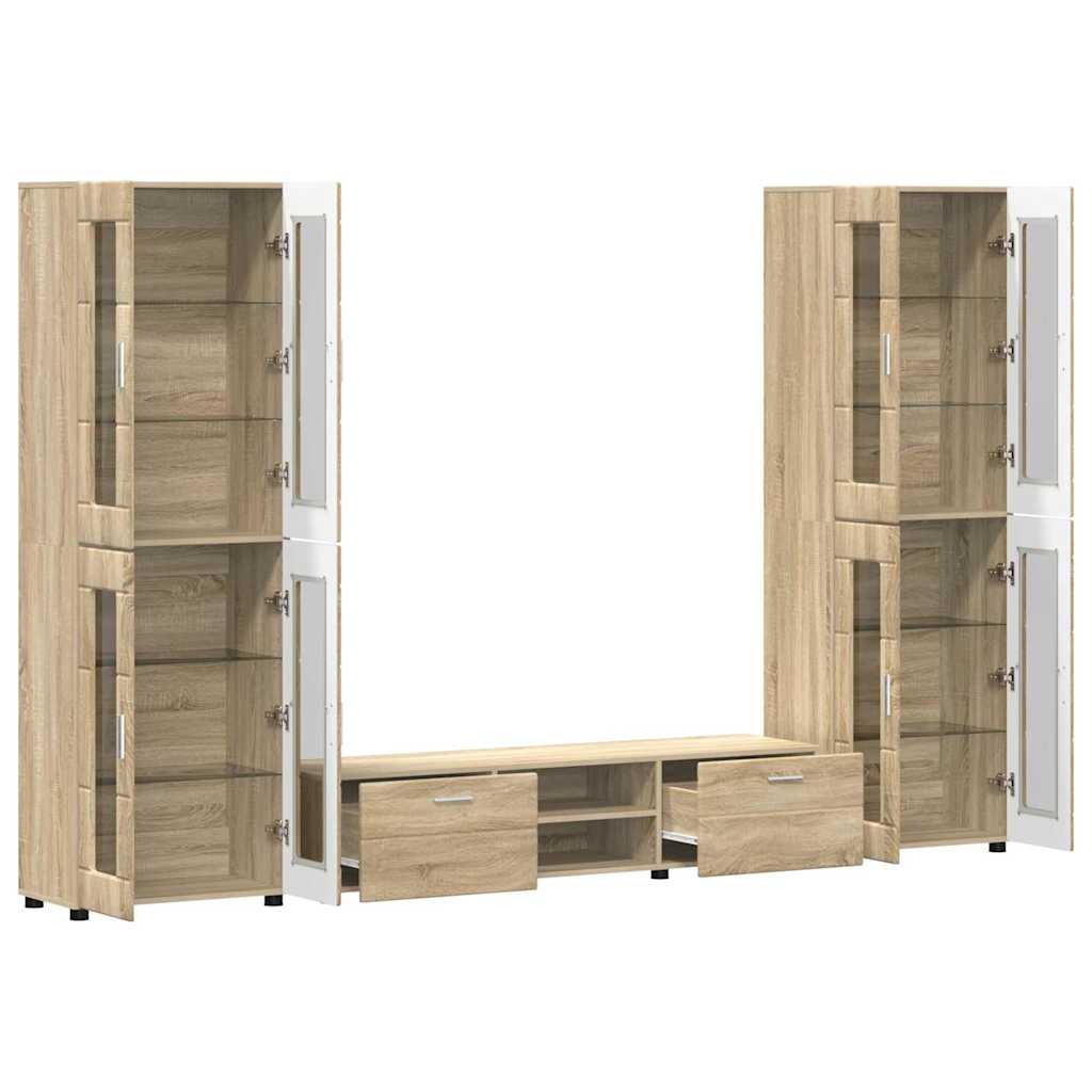 vidaXL TV Cabinet Set FLORIN 3 pcs Sonoma Oak Engineered Wood