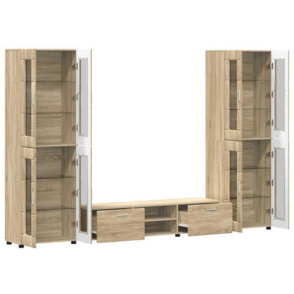 vidaXL TV Cabinet Set FLORIN 3 pcs Sonoma Oak Engineered Wood