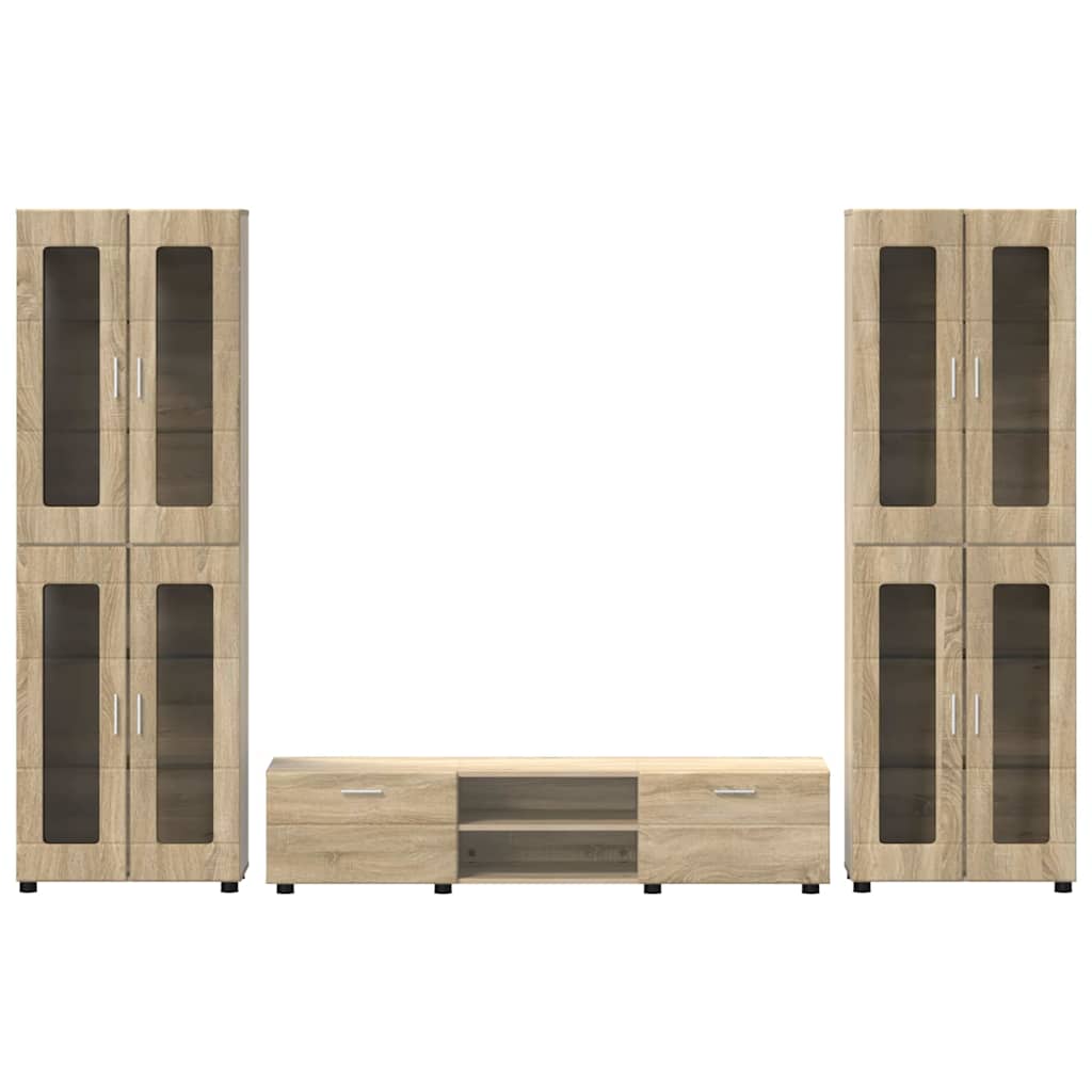 vidaXL TV Cabinet Set FLORIN 3 pcs Sonoma Oak Engineered Wood