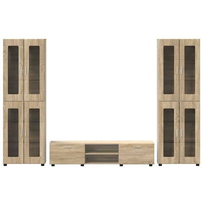 vidaXL TV Cabinet Set FLORIN 3 pcs Sonoma Oak Engineered Wood
