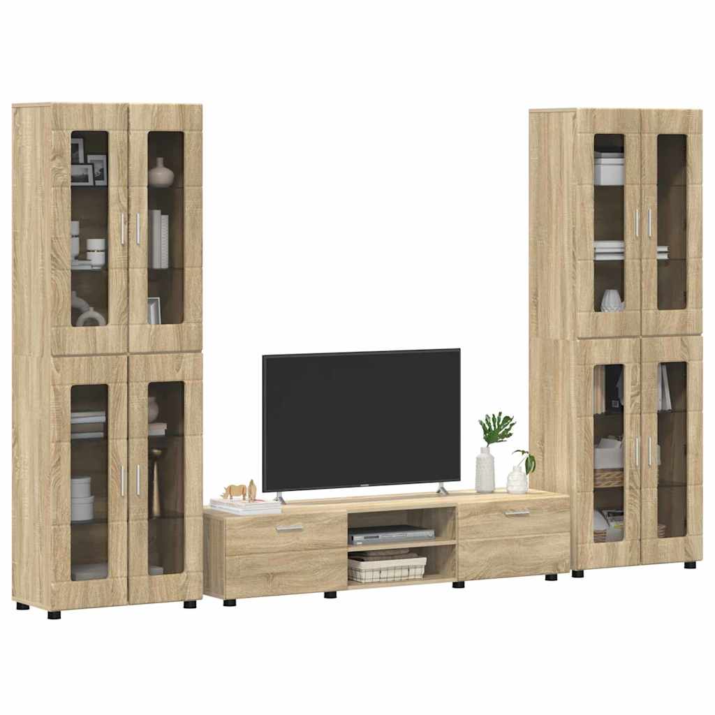 vidaXL TV Cabinet Set FLORIN 3 pcs Sonoma Oak Engineered Wood