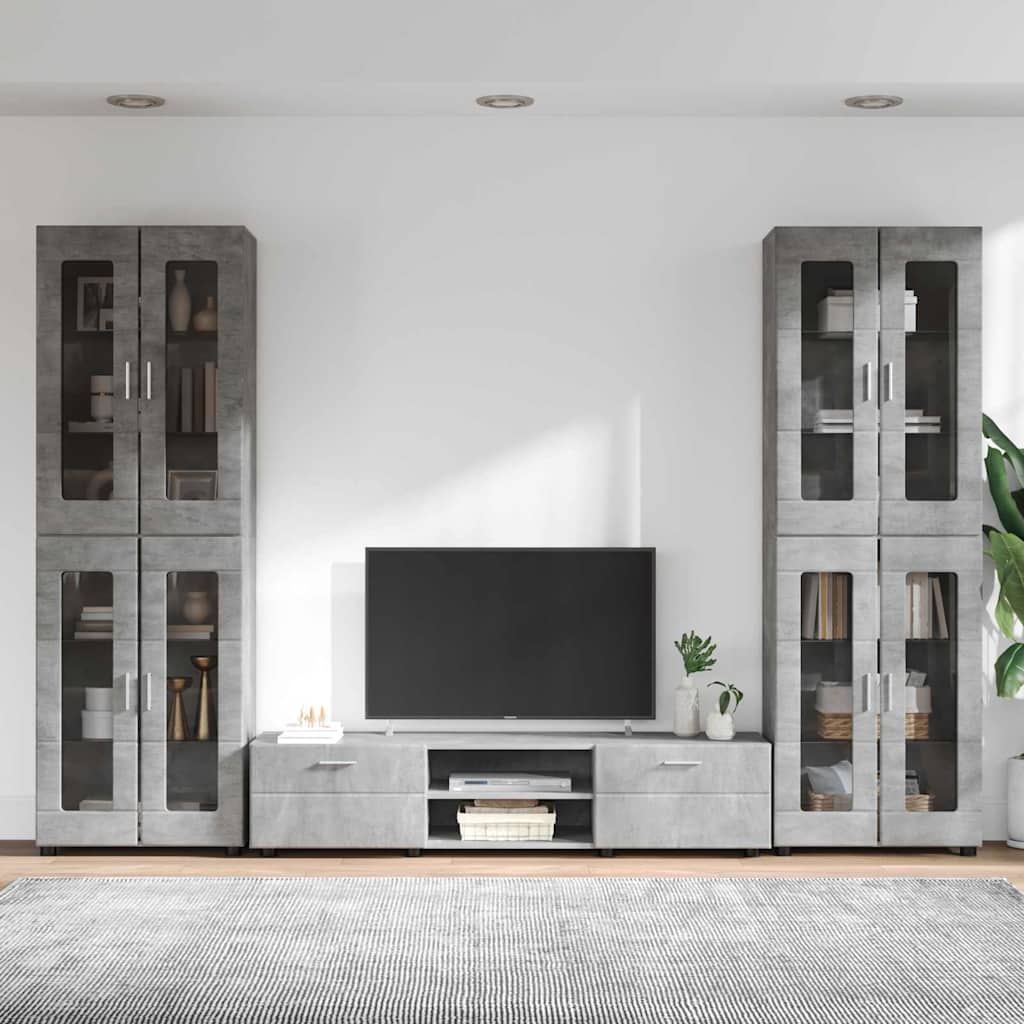 vidaXL TV Cabinet Set FLORIN 3 pcs Concrete Grey Engineered Wood