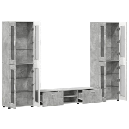 vidaXL TV Cabinet Set FLORIN 3 pcs Concrete Grey Engineered Wood