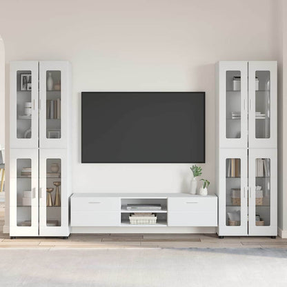 vidaXL TV Cabinet Set FLORIN 3 pcs High Gloss White Engineered Wood