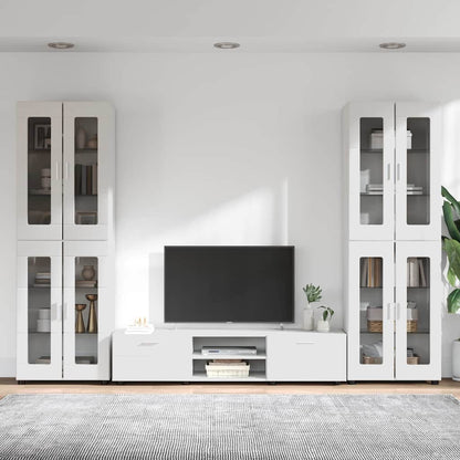 vidaXL TV Cabinet Set FLORIN 3 pcs High Gloss White Engineered Wood