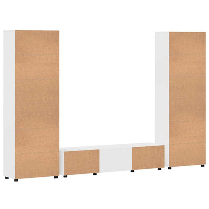 vidaXL TV Cabinet Set FLORIN 3 pcs High Gloss White Engineered Wood