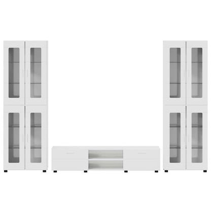 vidaXL TV Cabinet Set FLORIN 3 pcs High Gloss White Engineered Wood