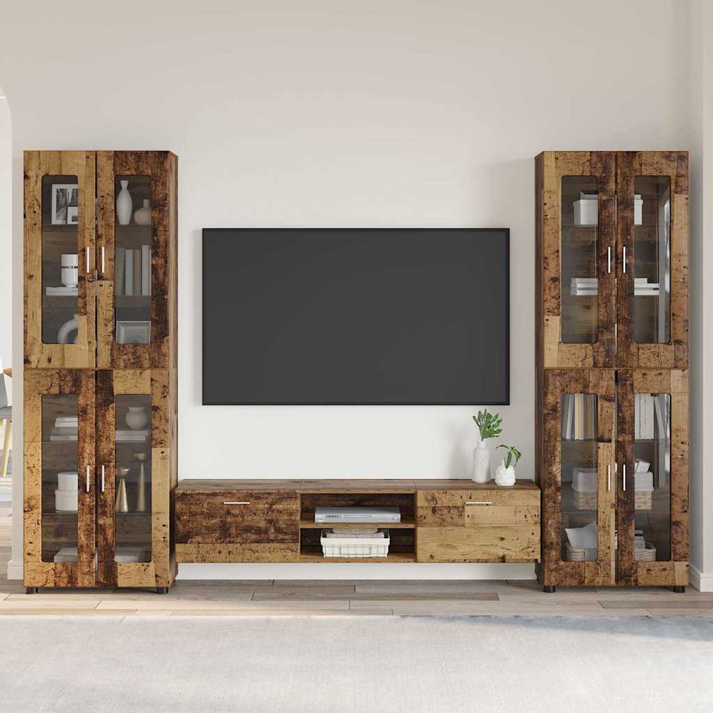 vidaXL TV Cabinet Set FLORIN 3 pcs Old Wood Engineered Wood
