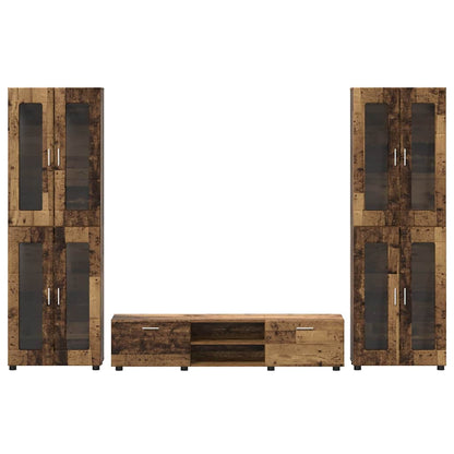 vidaXL TV Cabinet Set FLORIN 3 pcs Old Wood Engineered Wood