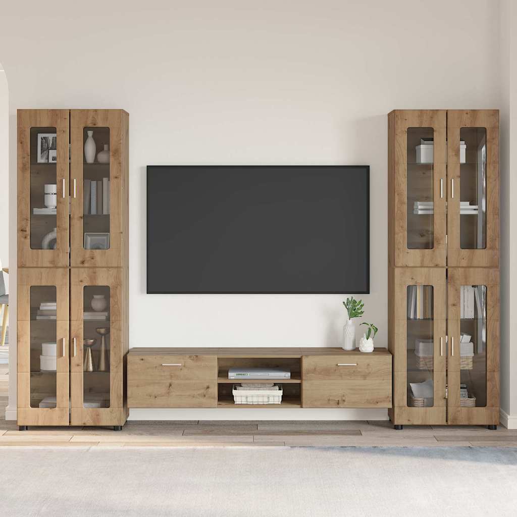 vidaXL TV Cabinet Set FLORIN 3 pcs Artisan Oak Engineered Wood