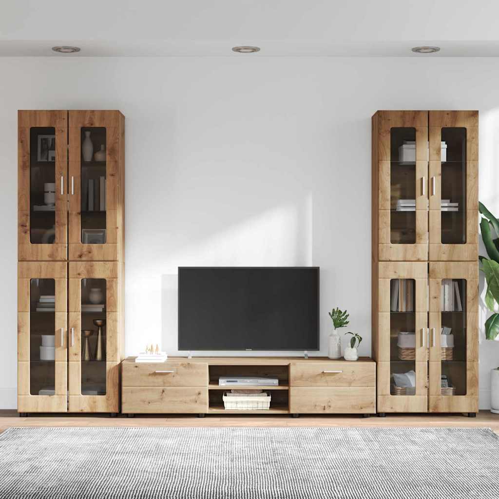 vidaXL TV Cabinet Set FLORIN 3 pcs Artisan Oak Engineered Wood