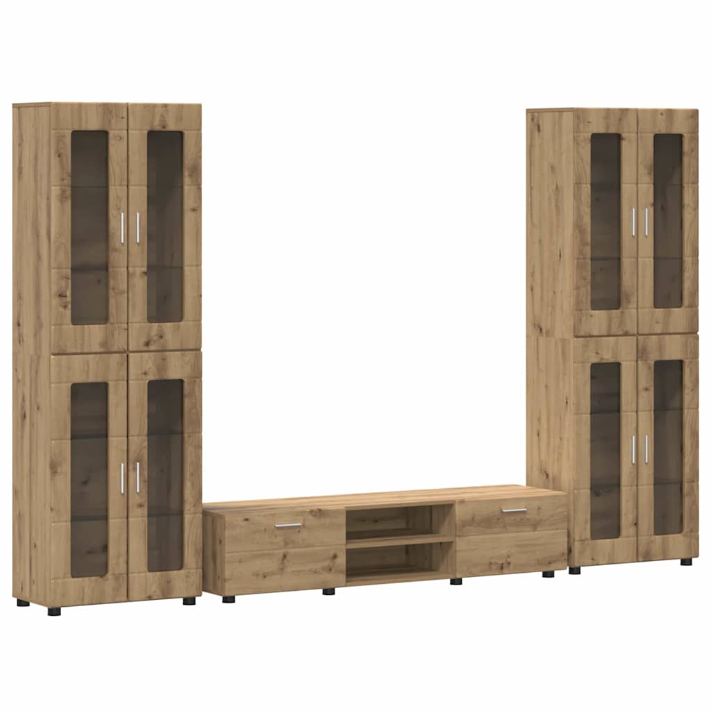 vidaXL TV Cabinet Set FLORIN 3 pcs Artisan Oak Engineered Wood