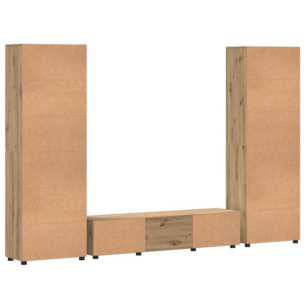 vidaXL TV Cabinet Set FLORIN 3 pcs Artisan Oak Engineered Wood