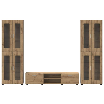 vidaXL TV Cabinet Set FLORIN 3 pcs Artisan Oak Engineered Wood
