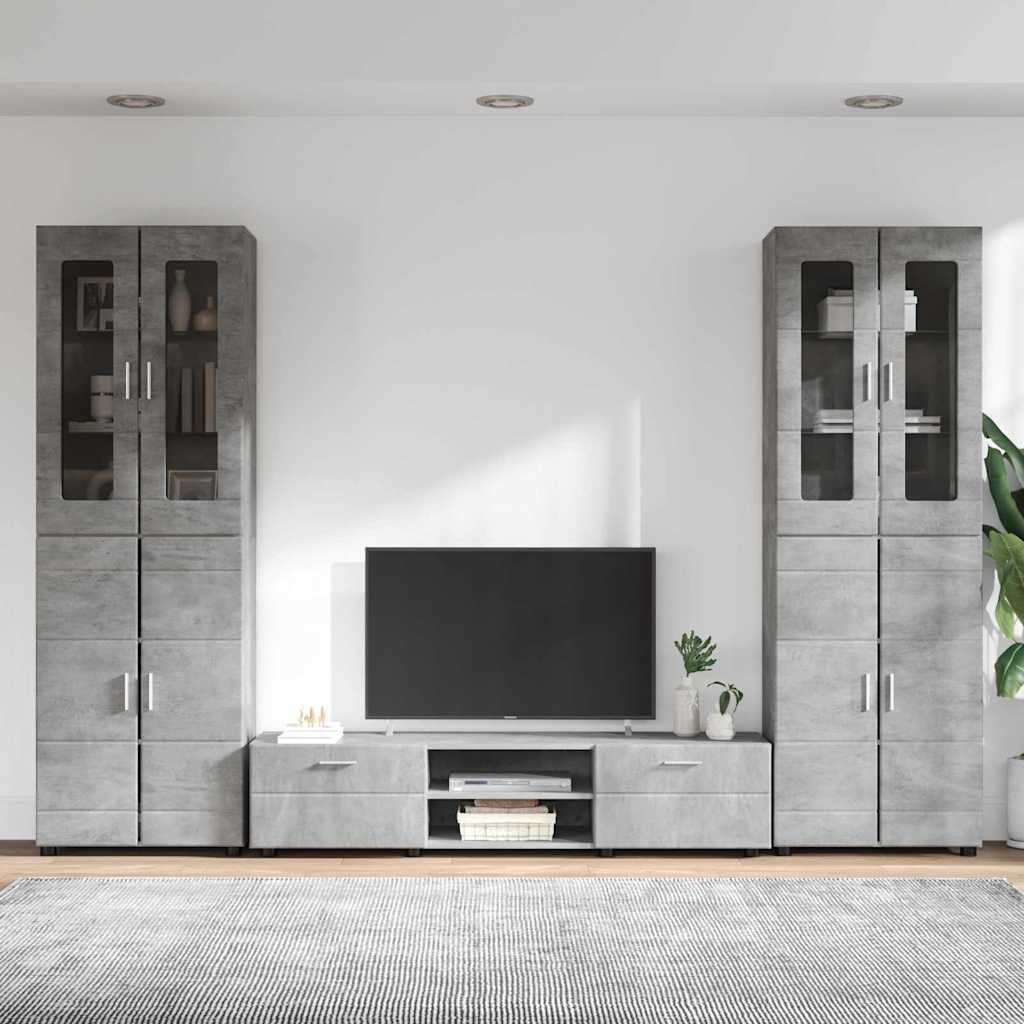 vidaXL TV Cabinet Set FLORIN 3 pcs Concrete Grey Engineered Wood