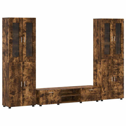 vidaXL TV Cabinet Set FLORIN 3 pcs Smoked Oak Engineered Wood