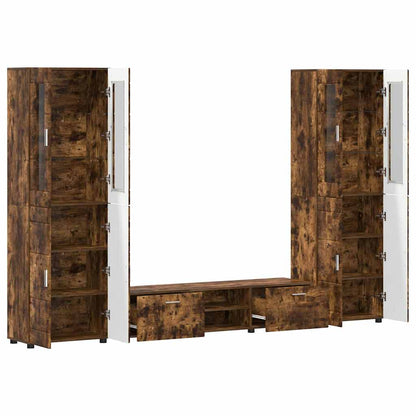 vidaXL TV Cabinet Set FLORIN 3 pcs Smoked Oak Engineered Wood
