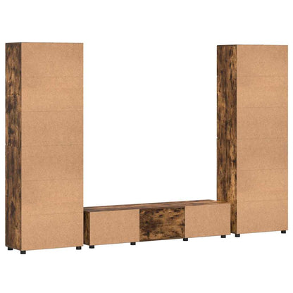vidaXL TV Cabinet Set FLORIN 3 pcs Smoked Oak Engineered Wood