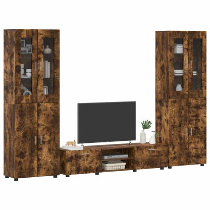 vidaXL TV Cabinet Set FLORIN 3 pcs Smoked Oak Engineered Wood