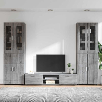 vidaXL TV Cabinet Set FLORIN 3 pcs Grey Sonoma Engineered Wood