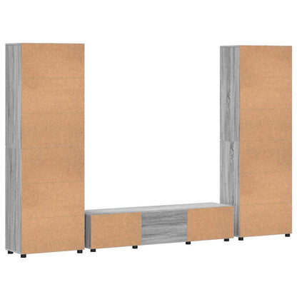 vidaXL TV Cabinet Set FLORIN 3 pcs Grey Sonoma Engineered Wood