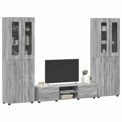 vidaXL TV Cabinet Set FLORIN 3 pcs Grey Sonoma Engineered Wood