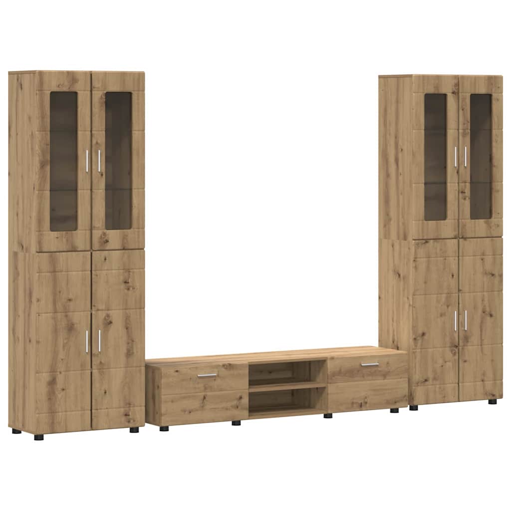 vidaXL TV Cabinet Set FLORIN 3 pcs Artisan Oak Engineered Wood