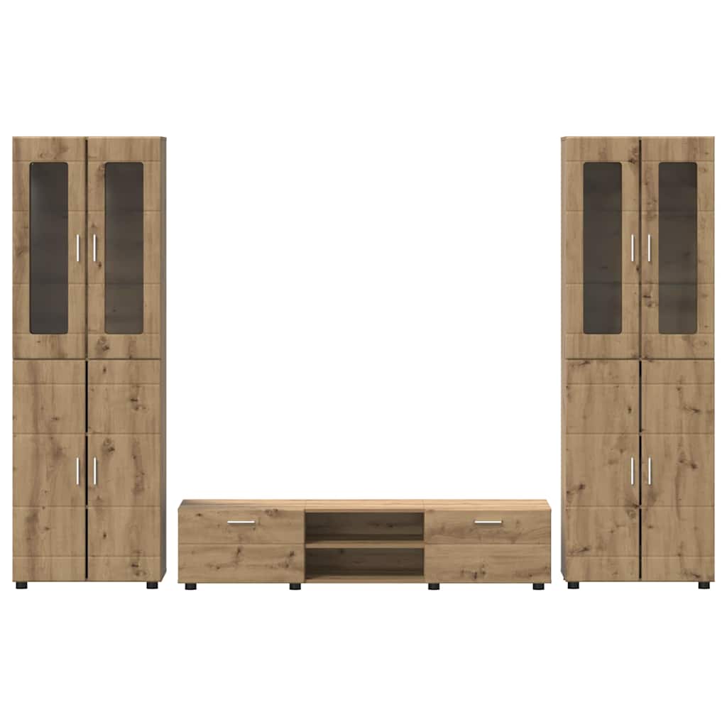 vidaXL TV Cabinet Set FLORIN 3 pcs Artisan Oak Engineered Wood