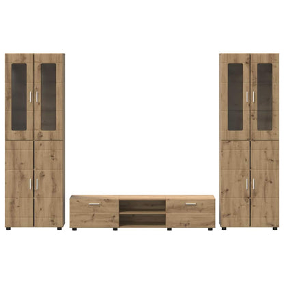 vidaXL TV Cabinet Set FLORIN 3 pcs Artisan Oak Engineered Wood