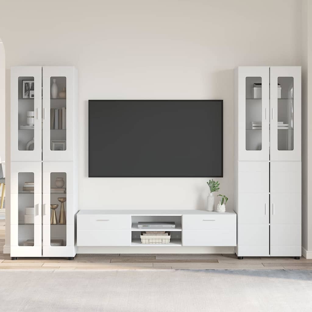 vidaXL TV Cabinet Set FLORIN 3 pcs White Engineered Wood
