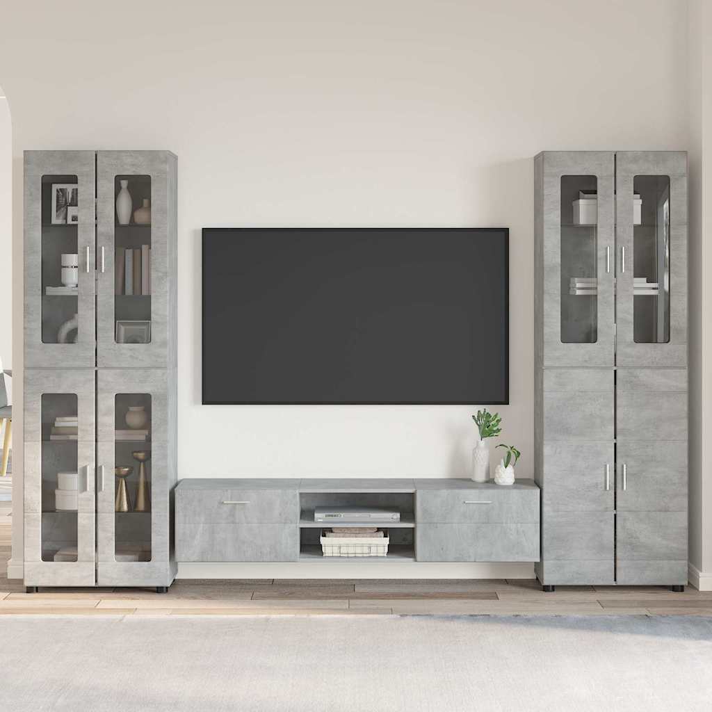 vidaXL TV Cabinet Set FLORIN 3 pcs Concrete Grey Engineered Wood