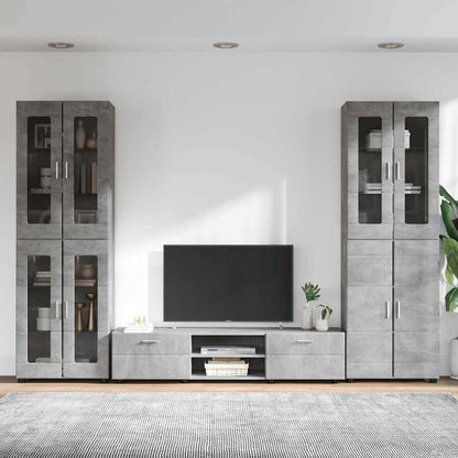 vidaXL TV Cabinet Set FLORIN 3 pcs Concrete Grey Engineered Wood