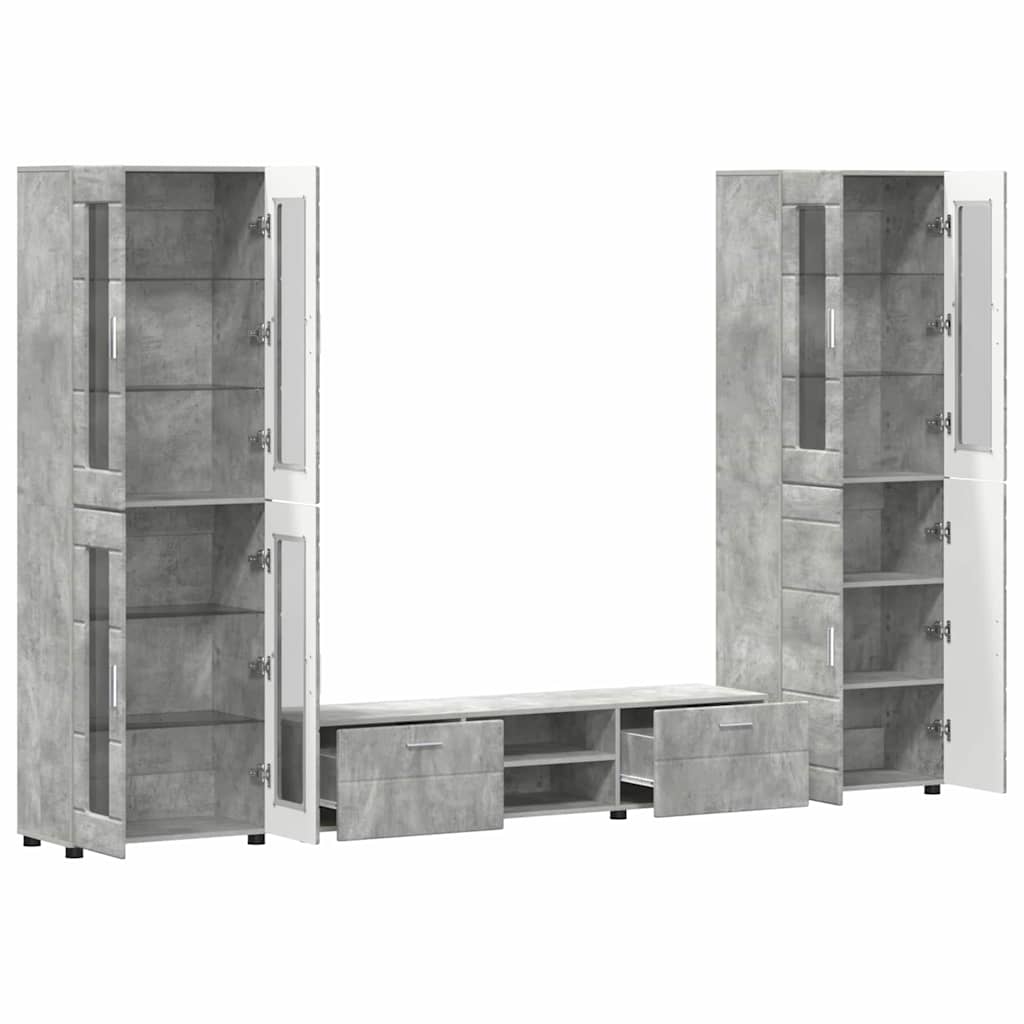 vidaXL TV Cabinet Set FLORIN 3 pcs Concrete Grey Engineered Wood