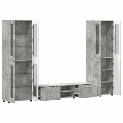 vidaXL TV Cabinet Set FLORIN 3 pcs Concrete Grey Engineered Wood