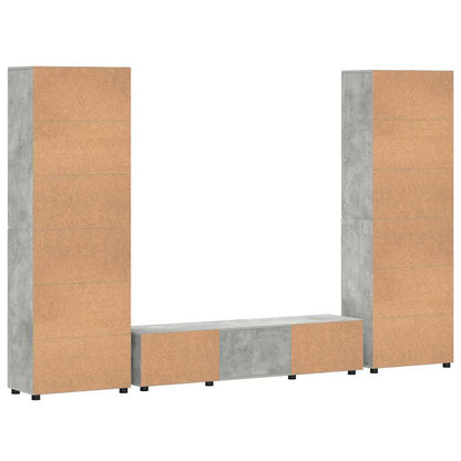 vidaXL TV Cabinet Set FLORIN 3 pcs Concrete Grey Engineered Wood